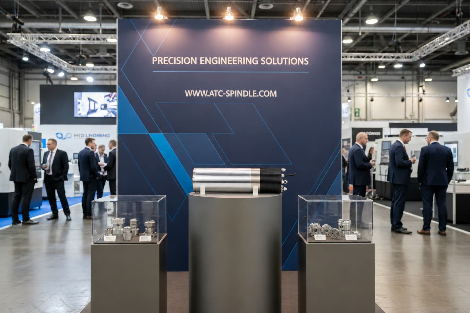 ATC spindle motor exhibition display with CNC spindle products